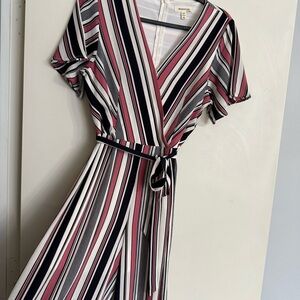 Monteau Pink and Navy Striped Jumpsuit
